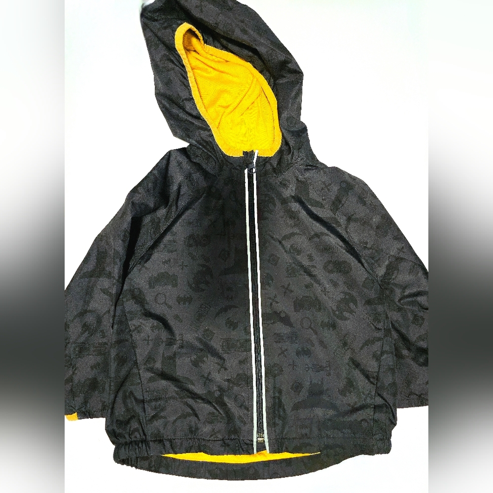 Gap Baby X DC Kids Black Windbrewker with Yellow Hood